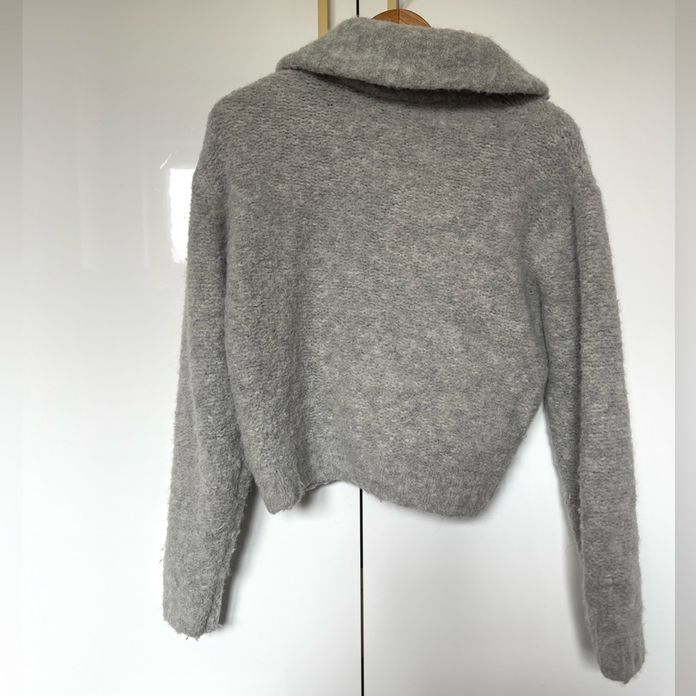 Aritzia Wilfred Free wool/ Alpaca blend Gwyneth Quarter Zip Sweater Small - Picture 2 of 4